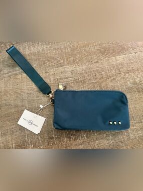 Simple Teal Crossbody Wristlet with Gold Hardware – Simple